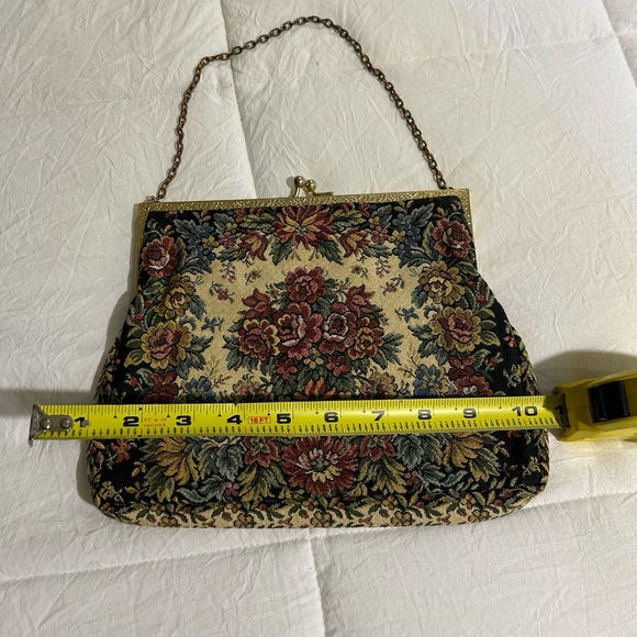 Vintage Delill made in France Floral Tapestry Women's Bag - Picture 5 of 7